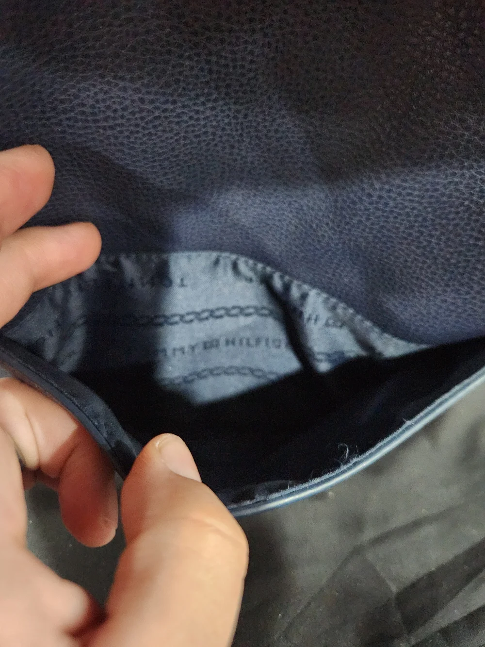 Tommy Hilfiger Dark Blue Pebbled Leather Mini Backpack